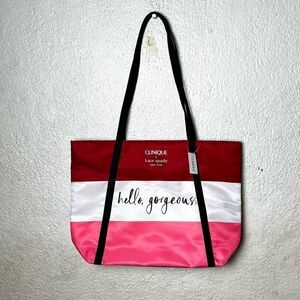 Clinique x Kate Spade "Hello Gorgeous" Shopping Shoulder Travel Tote Bag
